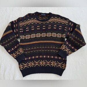 Vtg Britches Fair Isle Sweater Men’s M (Tag Missing Ck Measurements) Grandpa 90s